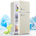 Mini Refrigerator 3.5 Cu.Ft Dual Door Fridge with Handle - Compact