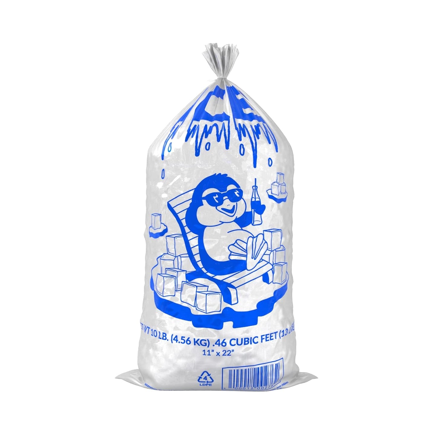 10 lb Clear Wicketed Ice Bags for Grocery Stores and Food Processing