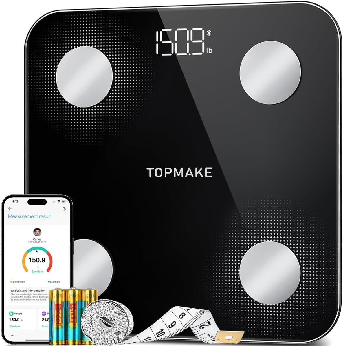 TOPMAKE 2024 Upgrade Digital Bathroom Scale for Body Weight