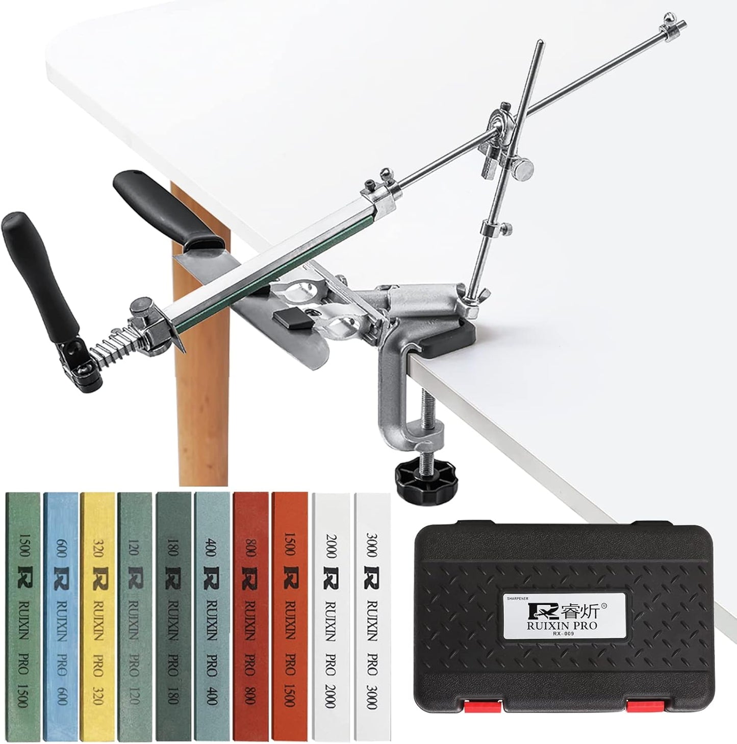 RUIXIN PRO RX-009 Knife Sharpener with 10 Whetstones for Precision