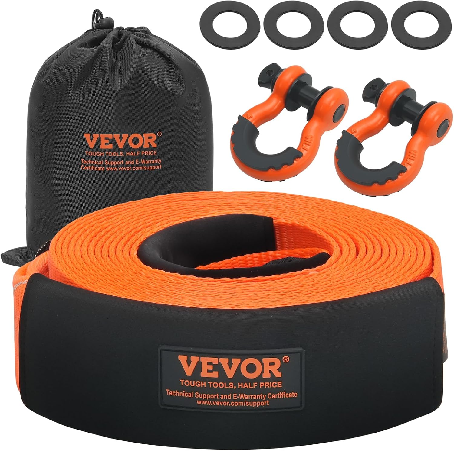 VEVOR Heavy Duty Tow Strap Recovery Kit for Trucks and SUVs