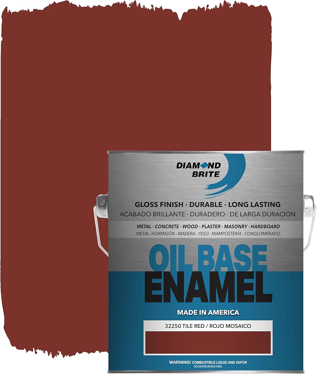 Diamond Brite Paint Oil Base Enamel in Tile Red for Durability