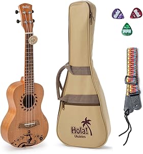 Hola! Music HM-124GL+ Laser Engraved Mahogany Concert Ukulele