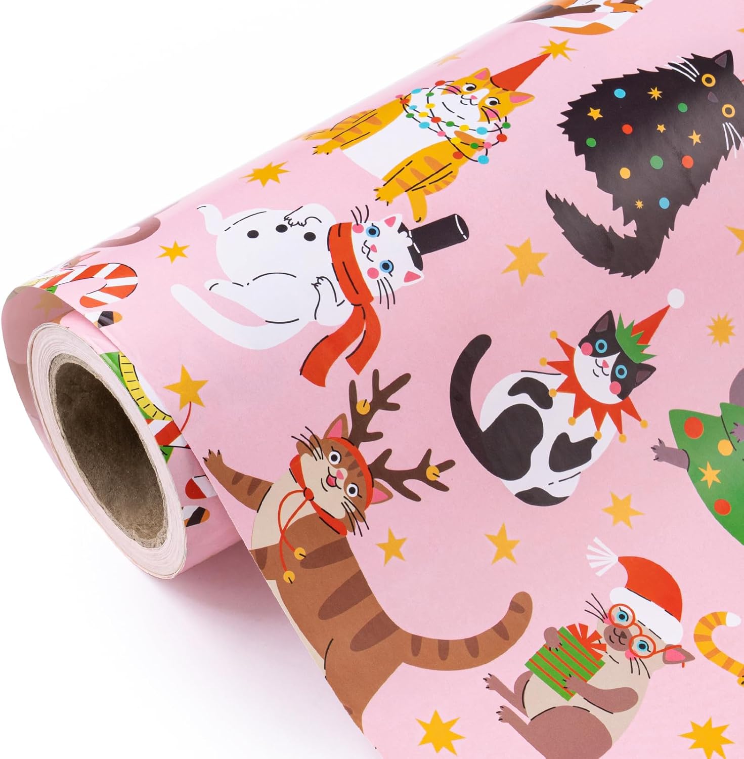 30 Inch Jumbo Cat Christmas Wrapping Paper for Holiday Fun
