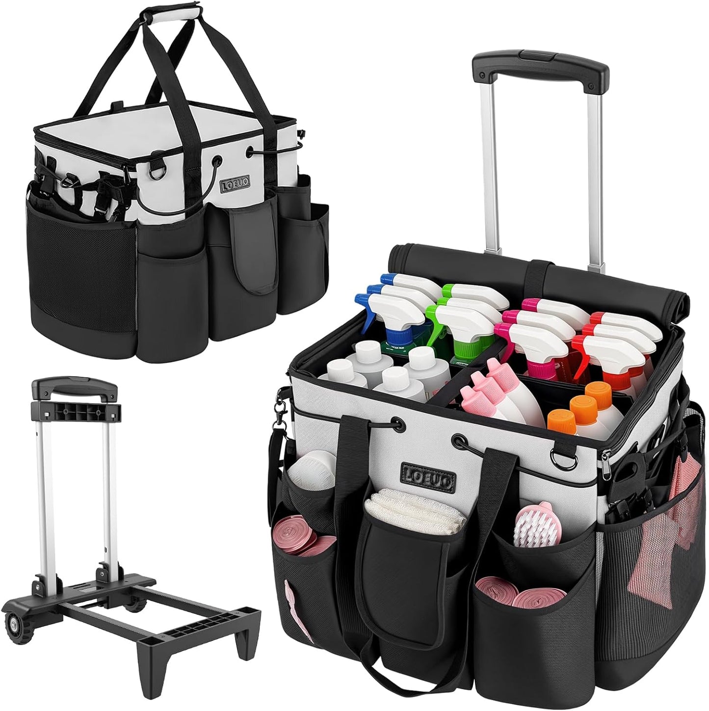 Large Cleaning Caddy with Wheels for Ultimate Mobility and Storage