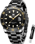 Mens Big Face Stainless Steel OLEVS Watch - Classic Business Style