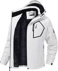 Mens Ski Jacket Waterproof Insulated Coat with 5 Zipper Pockets