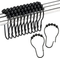 Shower Curtain Hooks Rings Matte Black - Smooth, Rustproof Sliding