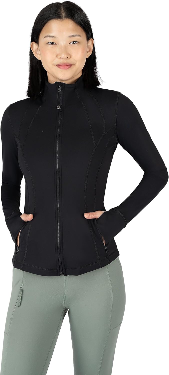 Lightweight Full Zip Running Track Jacket with Thumbholes