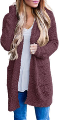 Long Sleeve Soft Chunky Knit Cardigan - Cozy Open Front Sweater