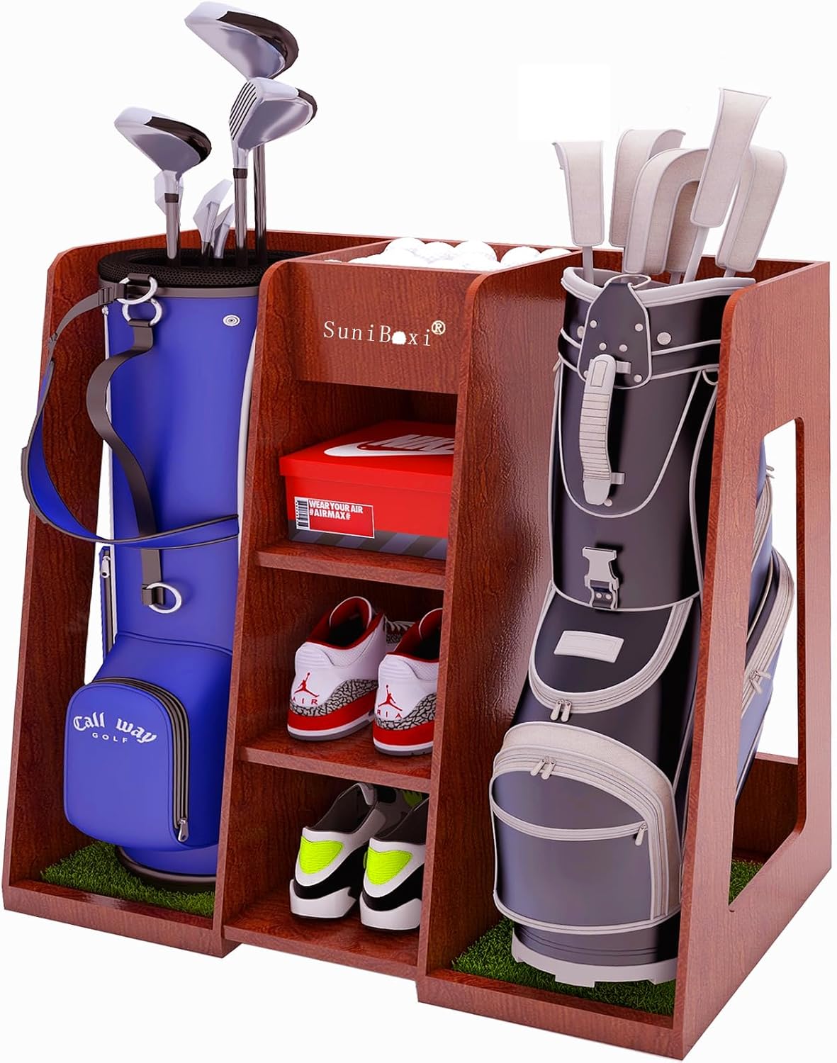 Golf Bag Organizer Storage Rack Stand Holder for 2 Extra Large Bags