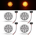 4 in Amber Clear Lens 12 LED Round Trailer Tail Lights - Pack of 4