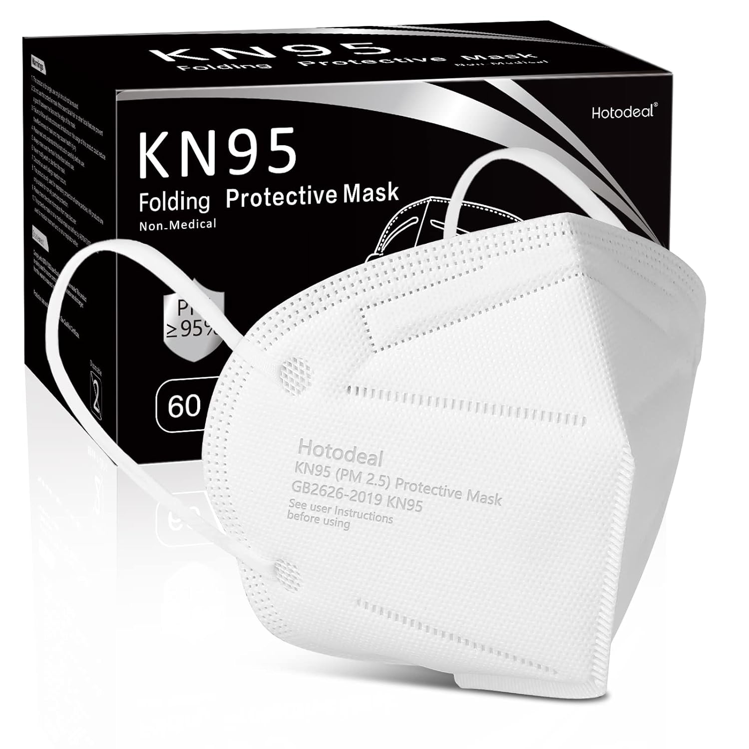 KN95 Face Mask 60 PCs - 5 Layers Protective Barrier for Safety
