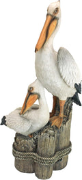 Coastal Pelican Garden Statue - Lifelike 24in Seaside Decor