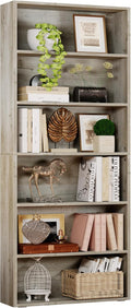 IRONCK 6 Tier Floor Standing Bookshelves for Home Office Decor