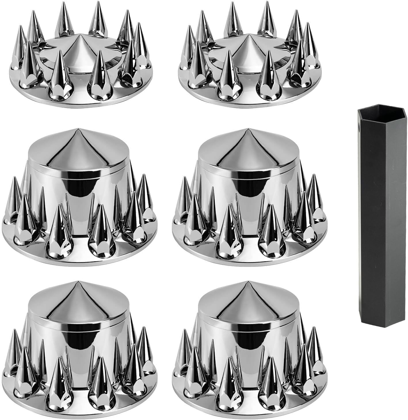 33mm Chrome ABS Plastic Axle Cover Combo Kit for Semi Trucks