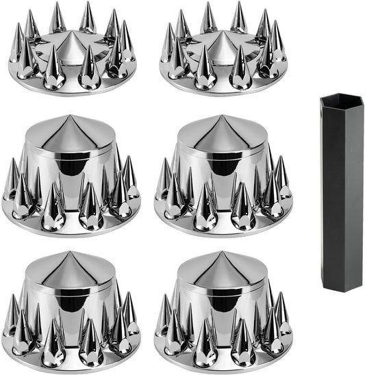 33mm Chrome ABS Plastic Axle Cover Combo Kit for Semi Trucks