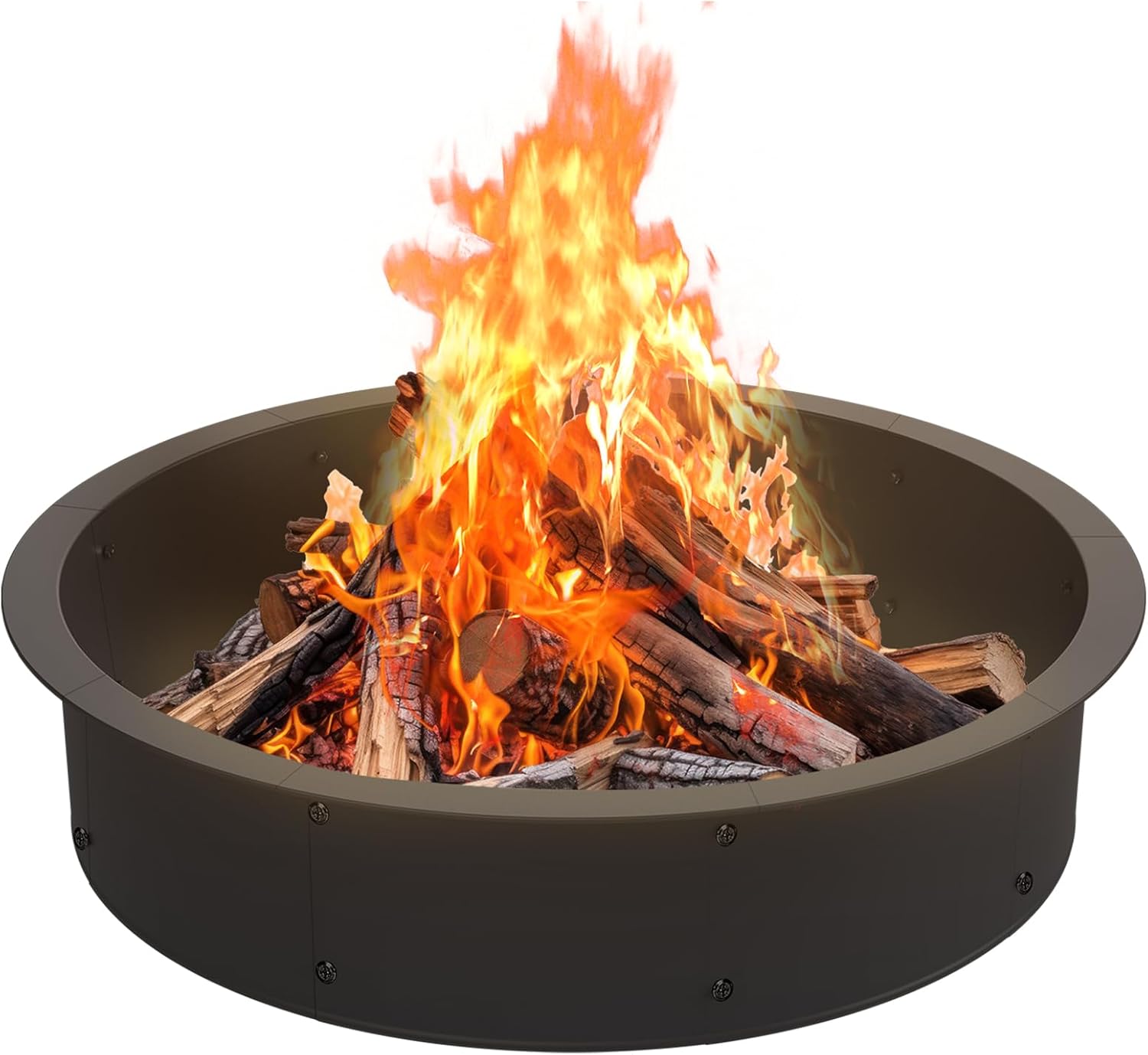 39-Inch Fire Pit Ring for Outdoor Wood Burning - Heavy Duty Steel