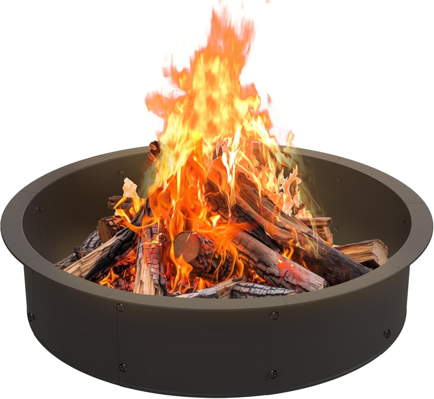 Skcoipsra Fire Pit Ring - Heavy Duty Steel Campfire Insert