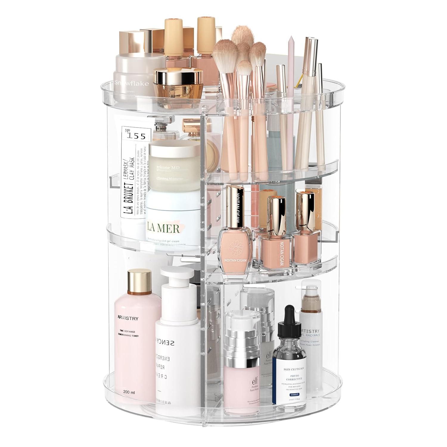 Jiavarry Rotating Makeup Organizer: 8-Layer Spinning Storage
