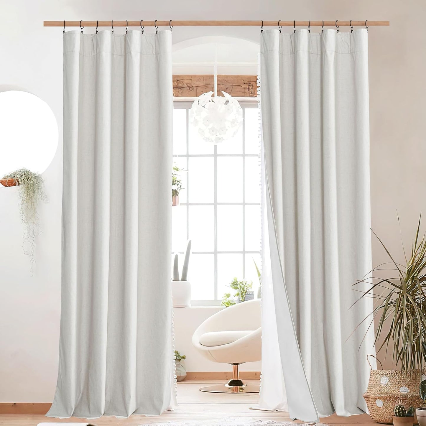 NICETOWN 100% Blackout Linen Curtains for Elegant Home Decor