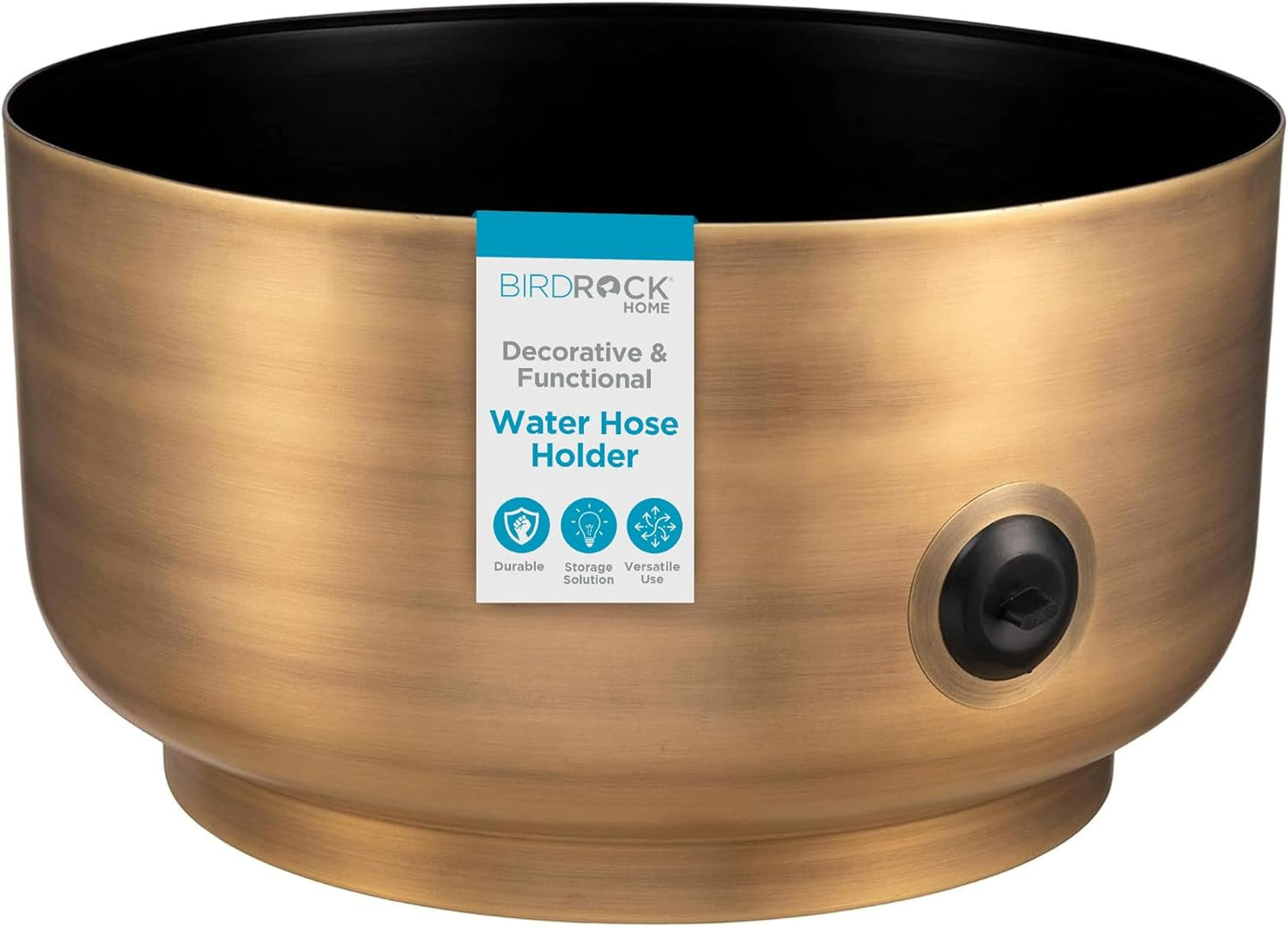 BIRDROCK HOME Decorative Footed Water Hose Holder Pot