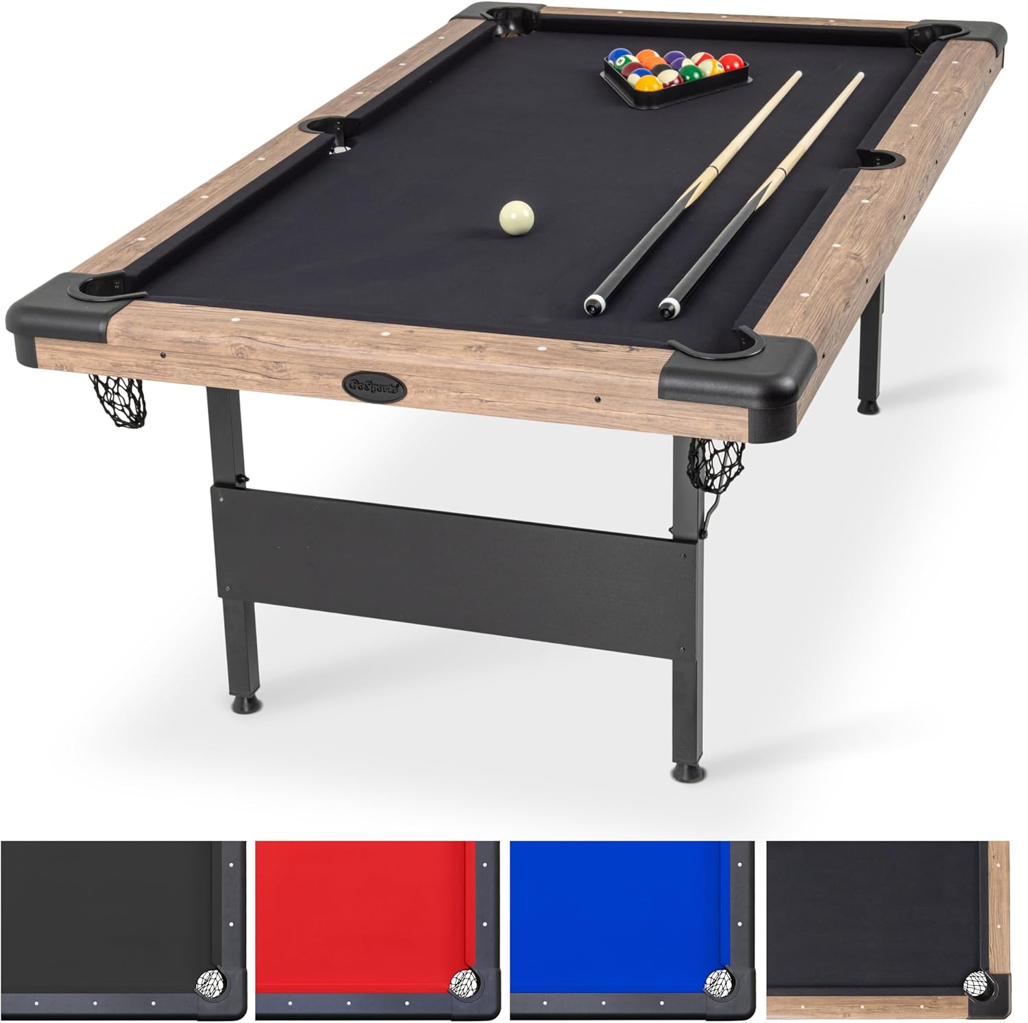 GoSports 7 ft Billiards Table - Portable Pool Table with Accessories