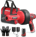 POPULO Electric Drain Auger 12V Cordless Snake - Fast Clog Relief