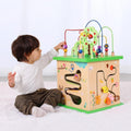 TOOKYLAND 5 in 1 Activity Center Wooden Play Cube - Engaging Motor