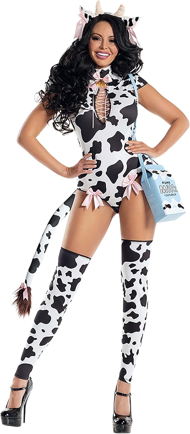 Party King Womens Bessie Cow Costume for Fun Dress-Up Events