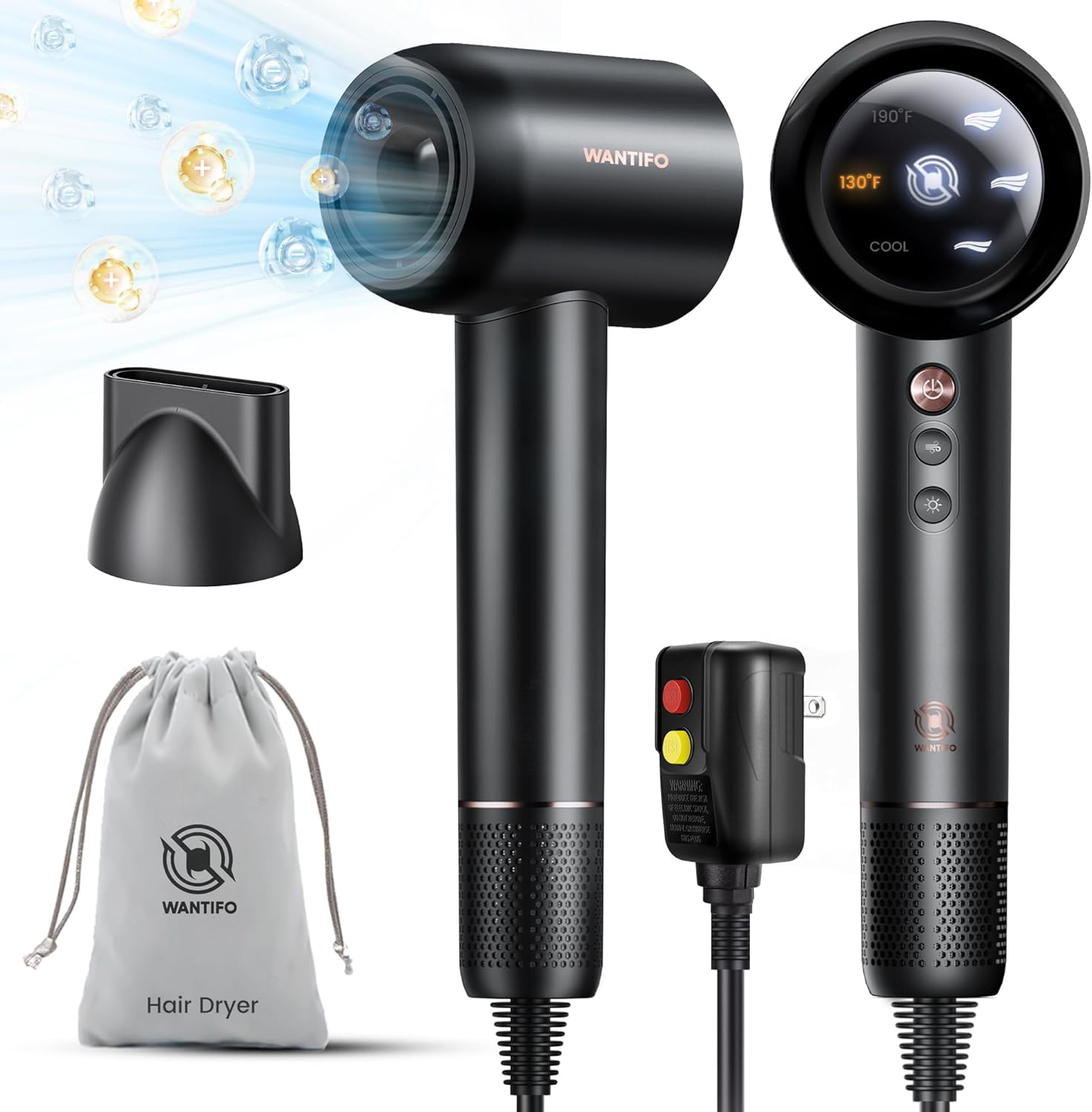 WANTIFO High Speed Ionic Hair Dryer - Fast Drying Power