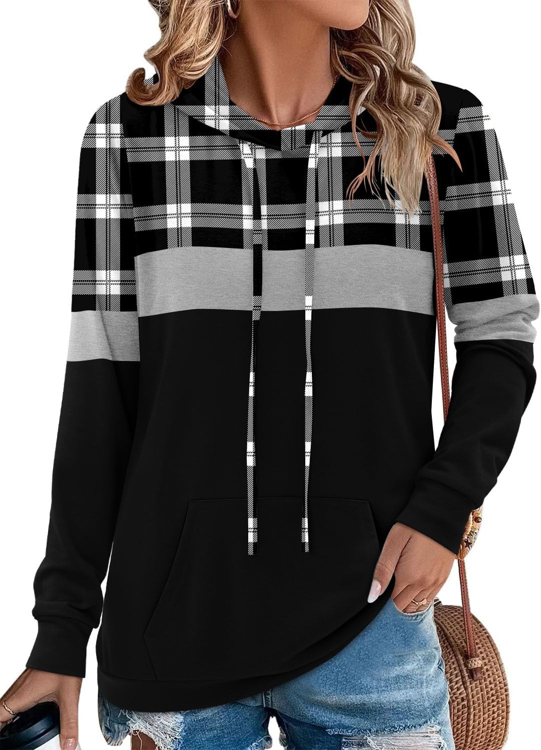 Angerella Hoodies for Women Camo Leopard Print Pullover Sweatshirt