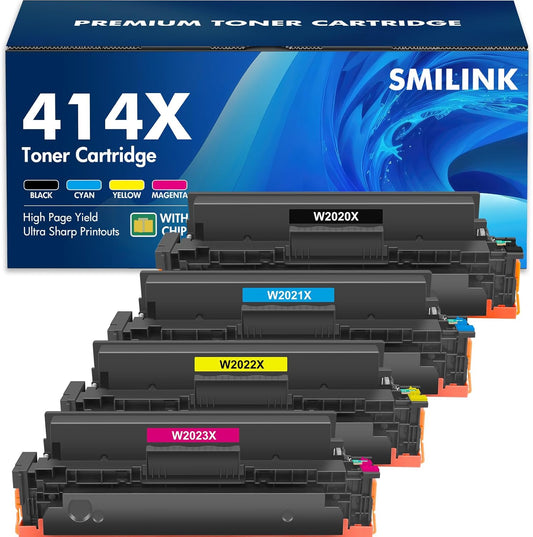414X Toner Cartridges 4 Pack for HP Laserjet Color Pro Printers
