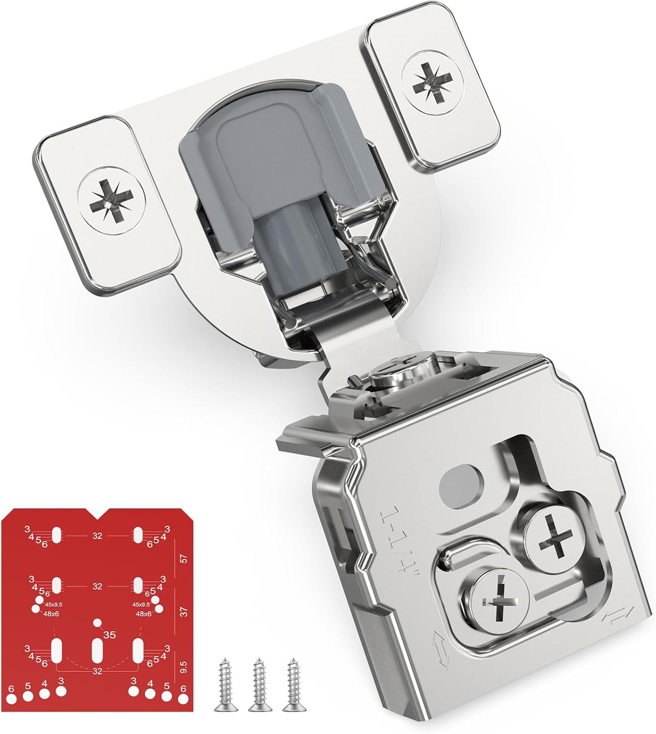 60 Pack 1-1/4in Overlay Soft Close Concealed Hinges for Cabinets