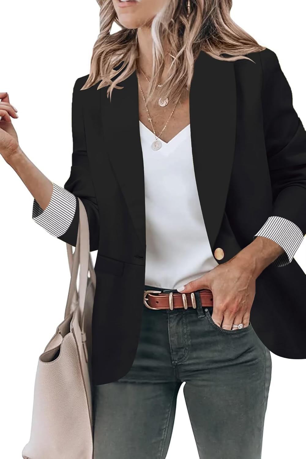 Genhoo Blazer Jackets for Women - Stylish Office Casual Wear