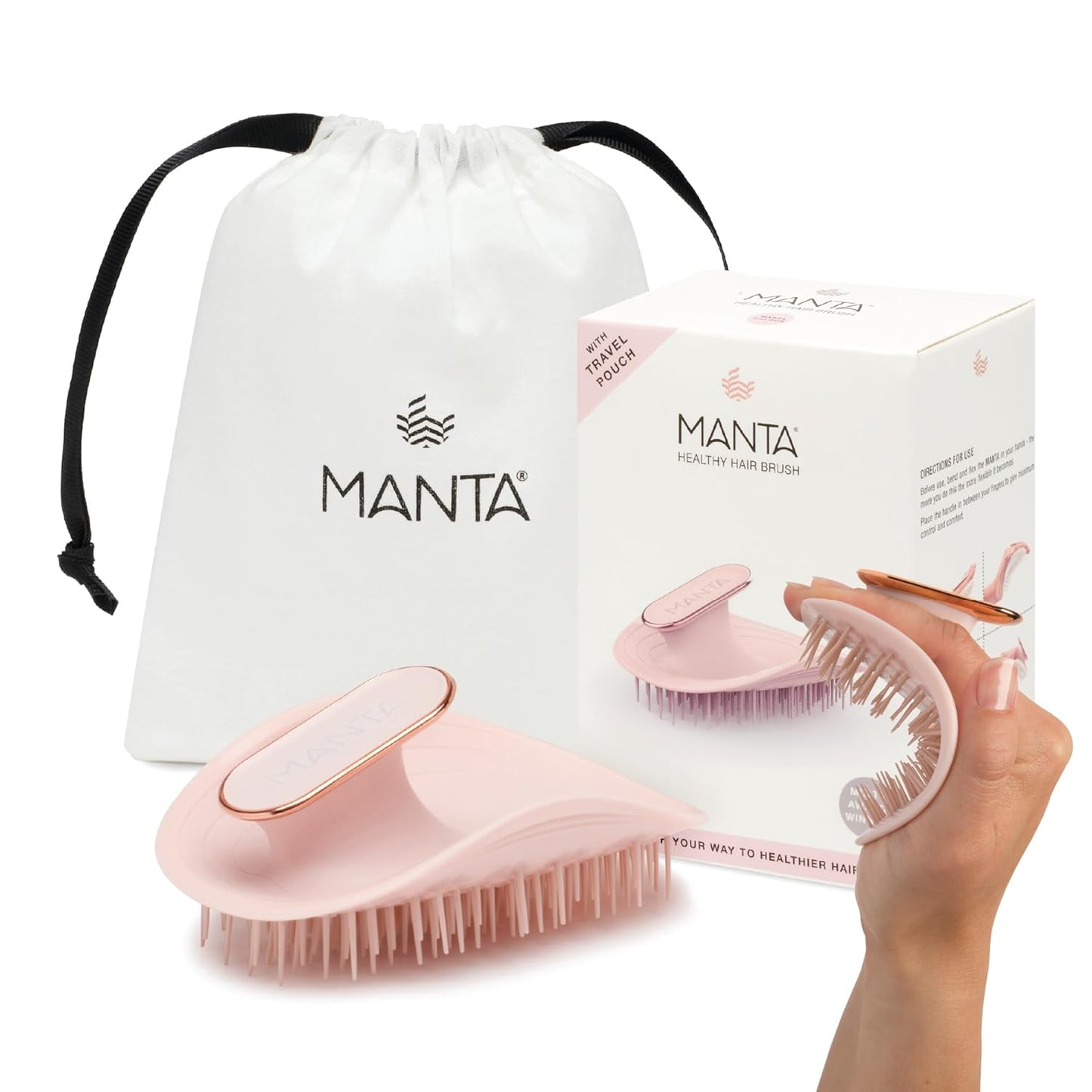 Manta Original Anti-Breakage Hairbrush for Gentle Detangling