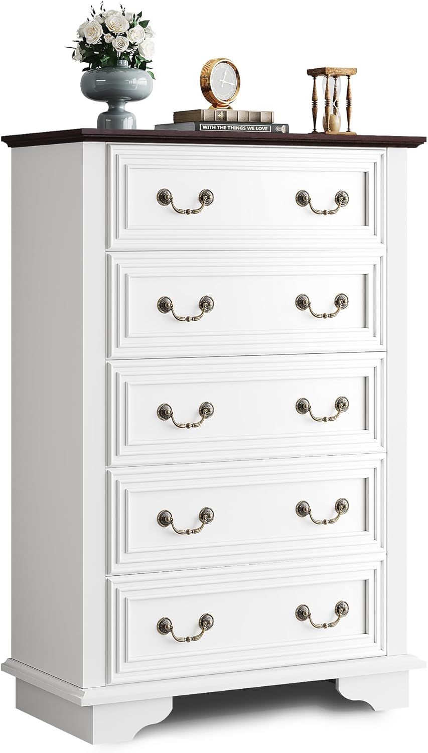 Farmhouse Dresser with 5 Drawers for Bedroom and Living Room