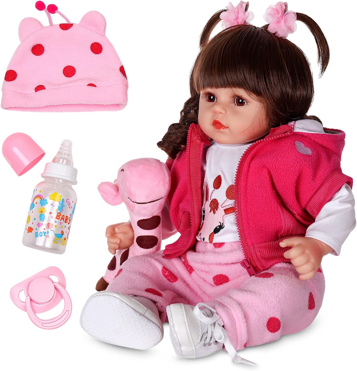 18 Lifelike Reborn Baby Doll with Accessories - Movable Arms & Legs