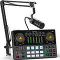 MAONO Podcast Equipment Bundle AME2C Pro - 10-Channel Mixer with Mic