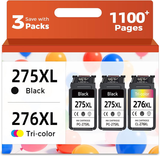 Compatible Ink Cartridge Replacement for Canon 275XL 276XL 3-Pack