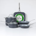 COMMERCIAL CHEF 7-Piece ECOPAN Hard Anodized Cookware Set - Healthy
