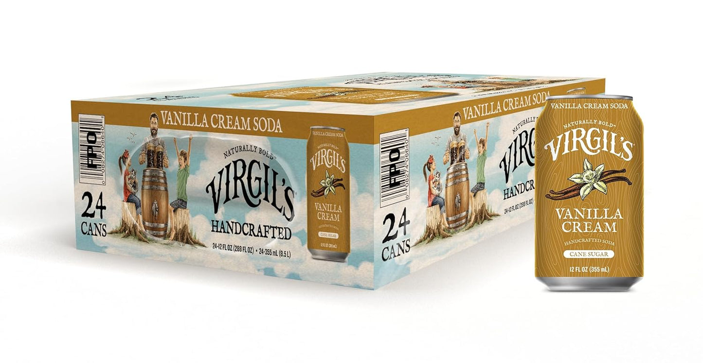 Virgil's Handcrafted Vanilla Cream Soda - 24 Pack of 12oz Cans
