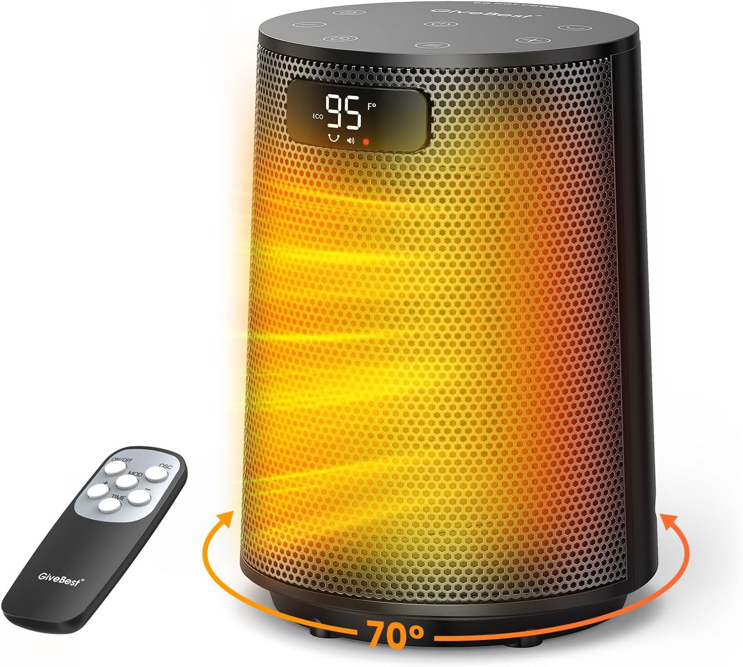 GiveBest Space Heater with Remote and 70 Oscillation for Comfort