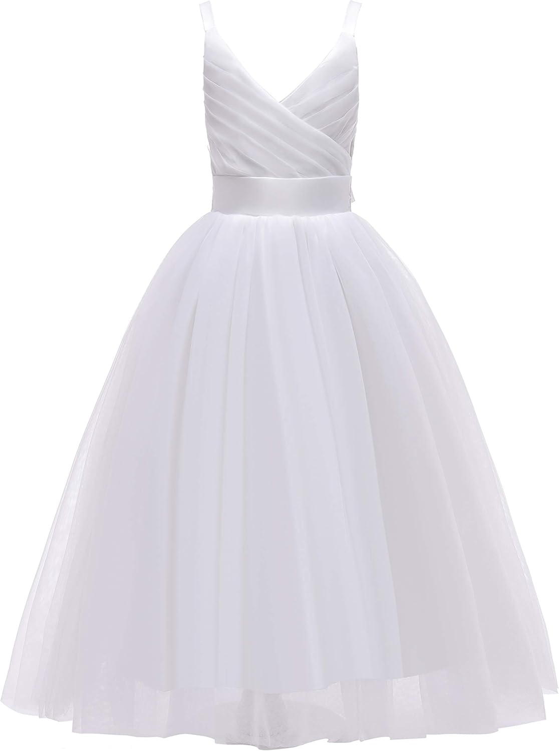 Glamulice Flower Girls Spaghetti Strap Tulle Dress for Events