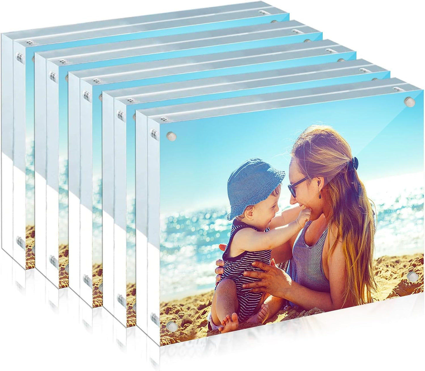 HELPLEX Acrylic Frame 5 Pack for Stunning Photo Displays