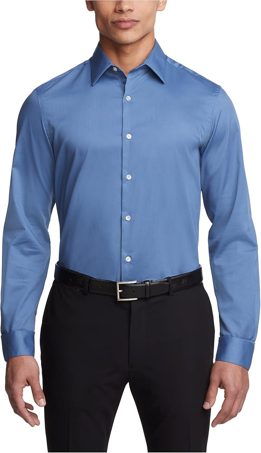 Van Heusen Men's Slim Fit Dress Shirt with Flex Collar Stretch