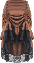 Gothic Steampunk Skirt Asymmetrical High Low Dress - Dramatic