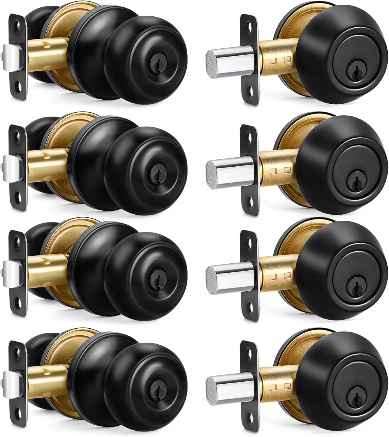 Entry Door Knob and Deadbolt Combo Set for Modern Homes