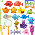 Kids Fishing Bath Toys Game - Magnetic Floating Rod for Ages 3 to 6
