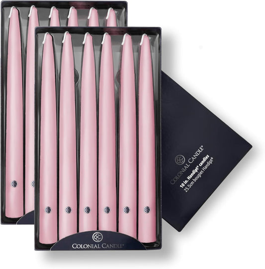 Persian Pink Unscented Taper Candles for Elegant Occasions